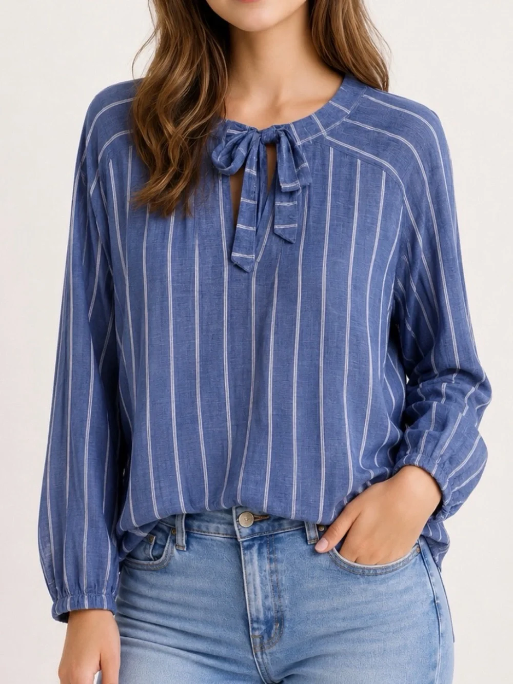 Evereve Tie Blouse Small - Picture 1 of 9